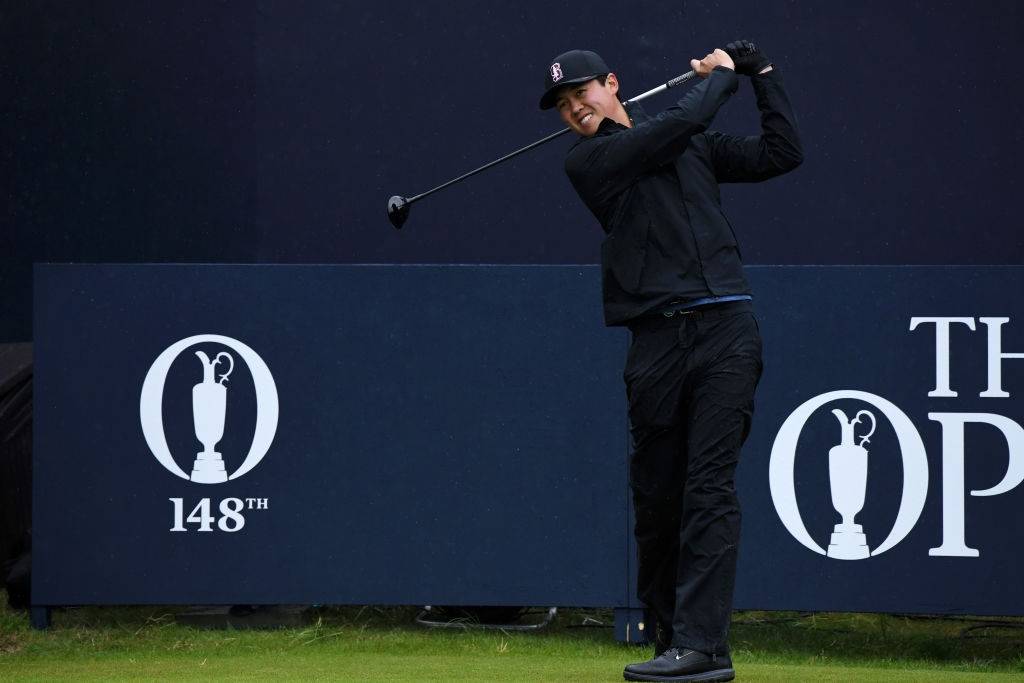 Brandon Wu teeing off at The Open